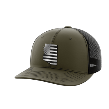 Arizona United Hats Hat Greater Half OD Green/Black Black Leatherette Arizona